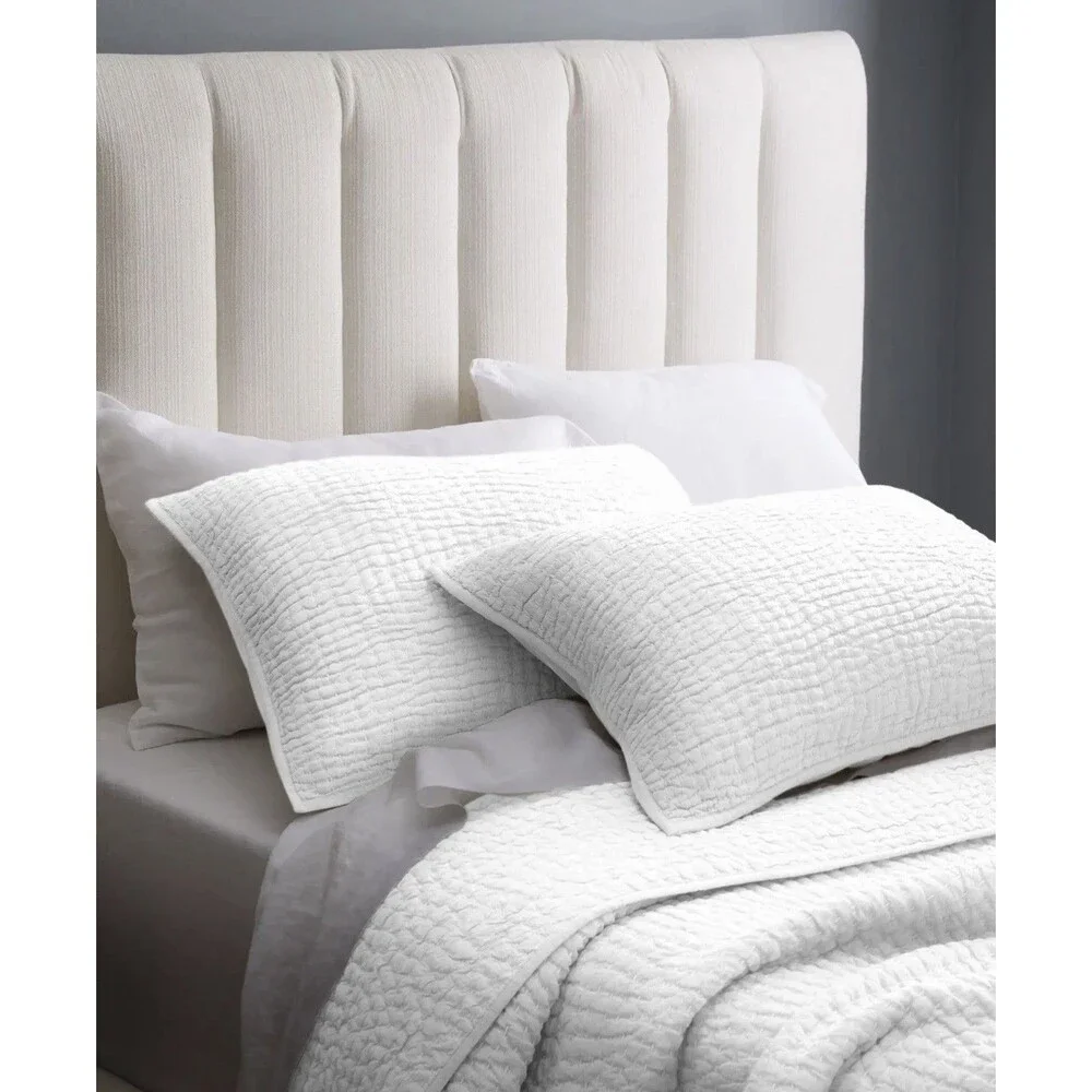 Quince European Linen Cotton Stitch Quilt Set King/Cal King White HARD TO FIND